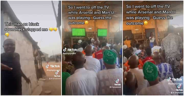 Drama as Nigerian Lady Switches off TVs During ARS vs Man UTD Match at a Viewing Centre